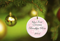 Baby Girl's First Christmas Ornament - Style 1
