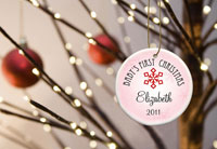 Baby Girl's First Christmas Ornament - Style 2