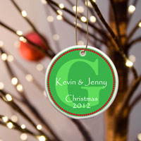 Initial Ornament - Green