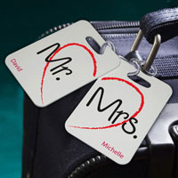 Personalized Couples Sojourn Luggage Tags - Heartstrings (OUT OF STOCK)