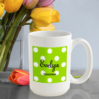 Polka Dot Coffee Mug - Green Apple