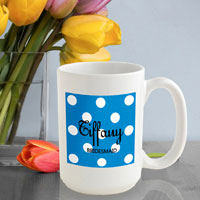 Polka Dot Coffee Mug - Sapphire