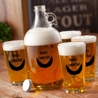 Personalized Printed Beard Growler Drinkware Set - Chin Curtain