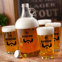 Personalized Printed Beard Growler Drinkware Set - The Depp