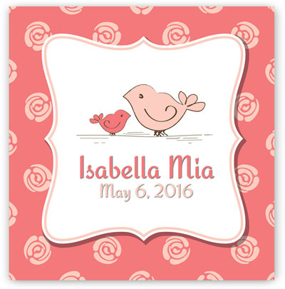 Personalized Baby Nursery Canvas Sign - Birdies Personalized Baby Nursery Canvas Sign - Birdies