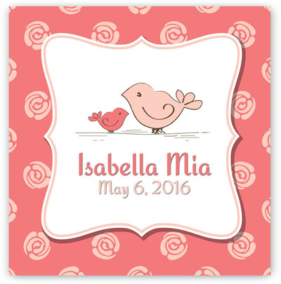 Personalized Baby Nursery Canvas Sign - Birdies