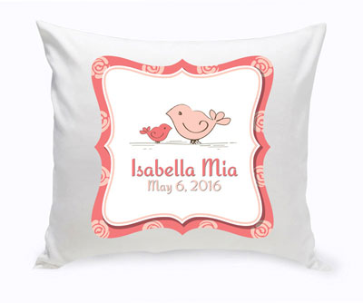 Personalized Baby Nursery Throw Pillow - Birdies Personalized Baby Nursery Throw Pillow - Birdies