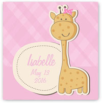 Personalized Baby Nursery Canvas Sign - Baby Giraffe (Girl)