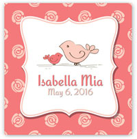 Personalized Baby Nursery Canvas Sign - Birdies