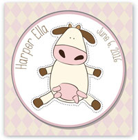 Personalized Baby Nursery Canvas Sign - Cow