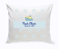 Personalized Baby Nursery Throw Pillow - Boat