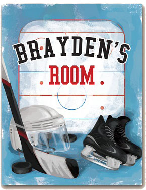 Personalized Sports Canvas Sign - Hockey