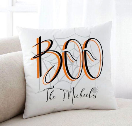 Personalized Halloween Throw Pillows - Boo