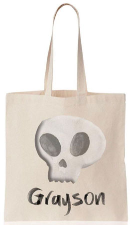 Personalized Halloween Tote Bags - Skull