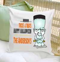 Personalized Halloween Throw Pillows - Frankenstein