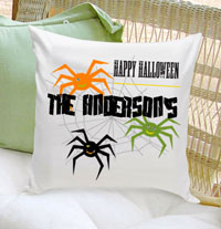 Personalized Halloween Throw Pillows - Spiders