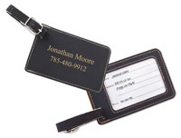 Personalized Black Leatherette Luggage Tags (OUT OF STOCK)