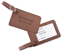 Personalized Brown Leatherette Luggage Tags (OUT OF STOCK)