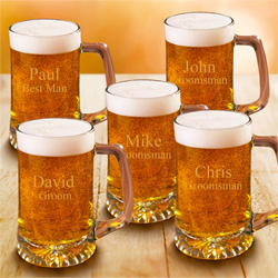 Groomsmen Set of 5 - 25 oz. Personalized Beer Steins