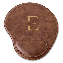 Rustic Vegan Leather Personalized Mouse Pad (Stamped)