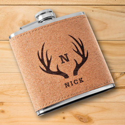 Personalized Cork Flask (Antler)