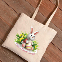 Personalized Canvas Easter Bags (Bunny Bouquet)