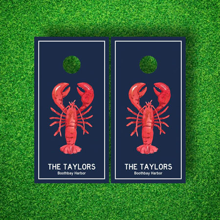 Luxury Cornhole Board Sets by The Muddy Dog - Lobsters