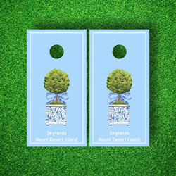 Luxury Cornhole Board Sets by The Muddy Dog - Chinoiserie Topiary