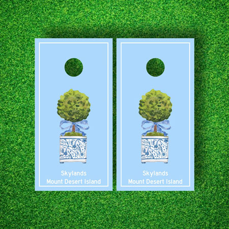 Luxury Cornhole Board Sets by The Muddy Dog - Chinoiserie Topiary