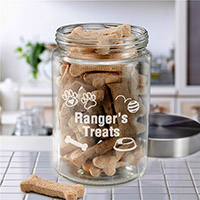 Personalized Pawsitively Spoiled Glass Treat Jar
