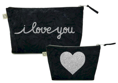 Luxe Bags by Quilted Koala (I Love You Clutch & Makeup Set)