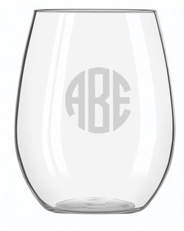 Acrylic Stemless Wine Glass by Three Designing Women