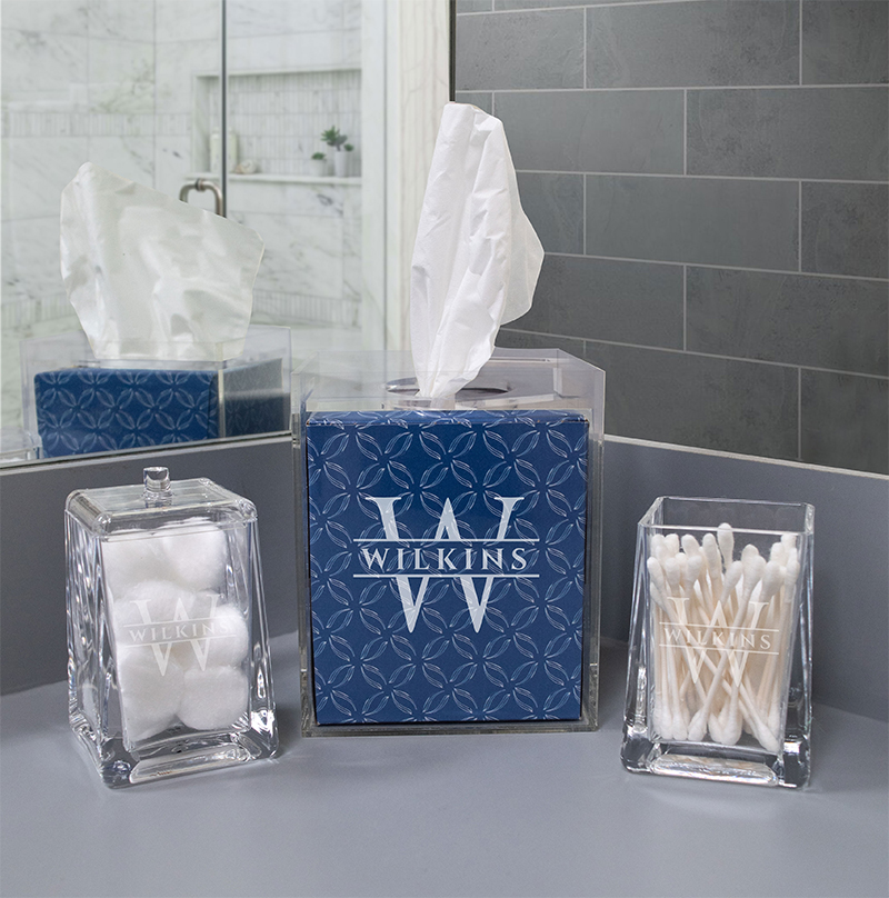 Acrylic Bathroom Canister Pair by Three Designing Women