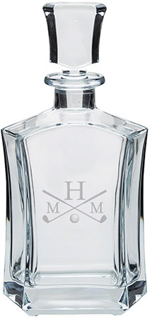 Custom Engraved Gilded Decanter by Three Designing Women