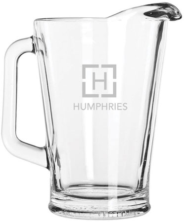 Glass Beer Pitcher by Three Designing Women