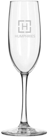 Glass Champagne Flute by Three Designing Women