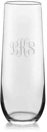 Glass Stemless Champagne Flute by Three Designing Women