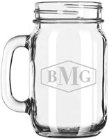 Glass Mason Jar Mug by Three Designing Women