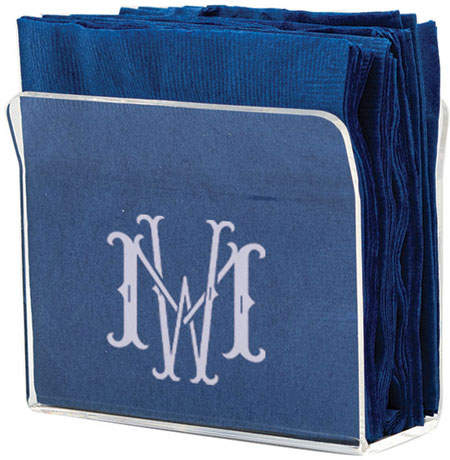 Acrylic Napkin Holders by Three Designing Women (Interlock Monogram)