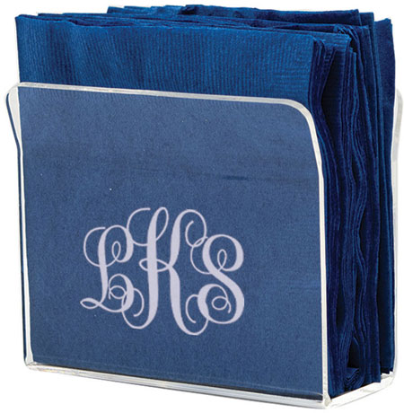 Acrylic Napkin Holders by Three Designing Women (Script Monogram)