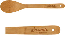 Engraved Name Bamboo Kitchen Spoons by Three Designing Women