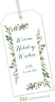 Flower & Vine - Hanging Gift Tags (Winter Greenery Frame)