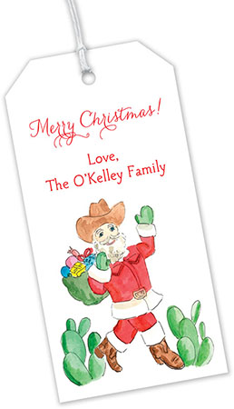 Hanging Gift Tags by Flower & Vine (Cowboy Santa)