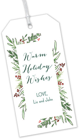 Hanging Gift Tags by Flower & Vine (Winter Greenery Frame)