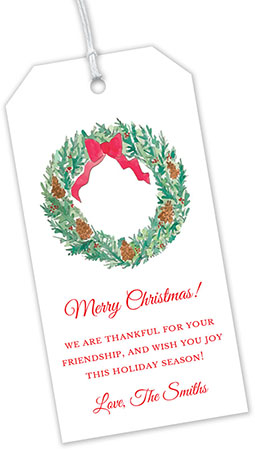 Hanging Gift Tags by Flower & Vine (Pinecone Wreath)