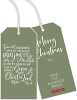 Holiday Hanging Gift Tags by HollyDays (Great Joy)