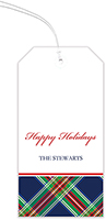 Holiday Hanging Gift Tags by Kelly Hughes Designs (Navy Tartan)