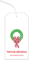 Holiday Hanging Gift Tags by Kelly Hughes Designs (Red Wreath)