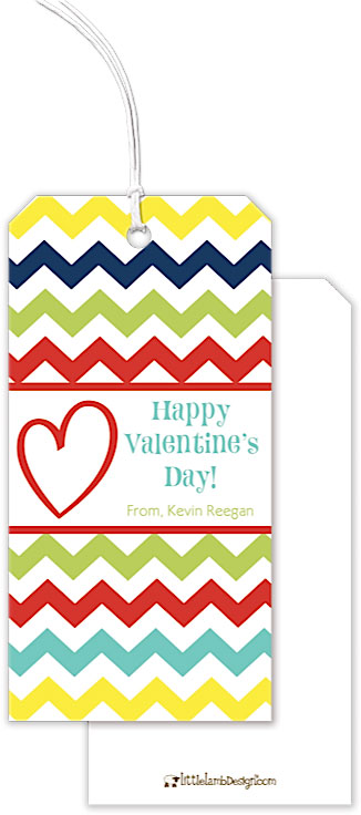 Hanging Gift Tags by Little Lamb Design (Chevron - Valentine's Day)