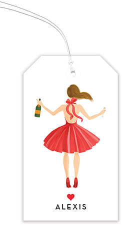 Hanging Gift Tags by Modern Posh (Holiday Girl with Champagne Brunette)